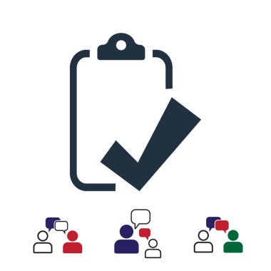 Denetim listesi simgesini, hisse senedi vektör çizim düz tasarımı