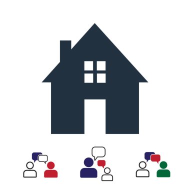 ev simgesini, hisse senedi vektör çizim düz tasarım stili