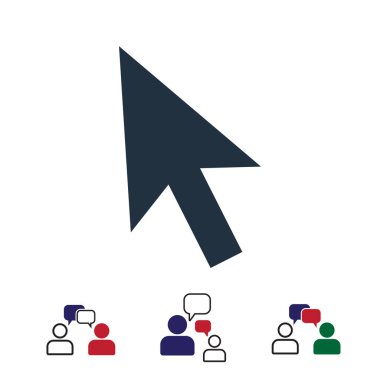 imleçler simgesi, hisse senedi vektör çizim düz tasarım stili