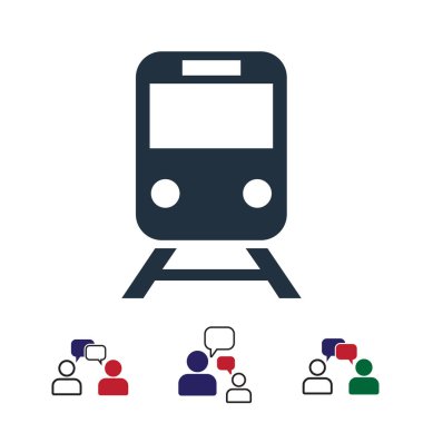 Tren simgesi, hisse senedi vektör çizim düz tasarım stili