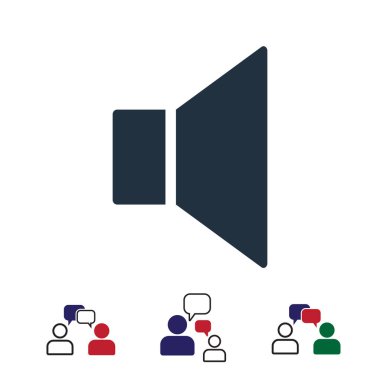 Sessiz ses simgesi, hisse senedi vektör çizim düz tasarım stili