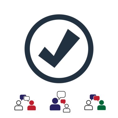 simgeler, hisse senedi vektör çizim düz tasarım stili onaylamak