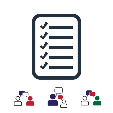 Denetim listesi simgesini, hisse senedi vektör çizim düz tasarımı