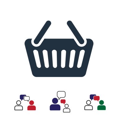 sepet simgesi, hisse senedi vektör çizim düz tasarım stili