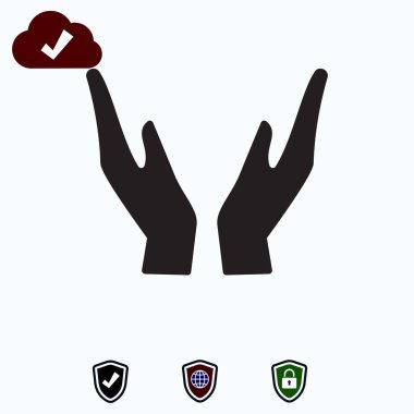 eller simgesini, hisse senedi vektör çizim düz tasarım stili