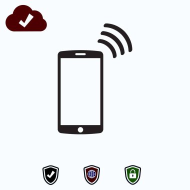 hareket eden smartphone simgesi, hisse senedi vektör çizim düz tasarım styl