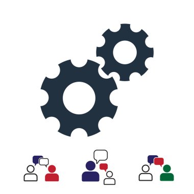 Gears'ı simgesi, hisse senedi vektör çizim düz tasarım stili