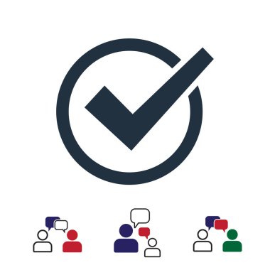 Simge, hisse senedi vektör çizim düz tasarım stili onaylamak