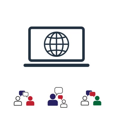 dizüstü bilgisayar kutsal kişilerin resmi, hisse senedi vektör çizim düz tasarım stili