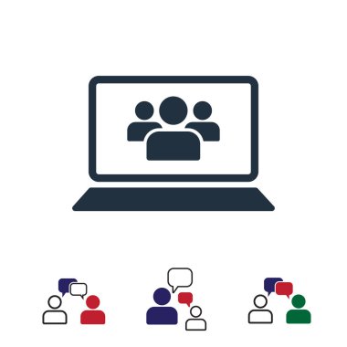 dizüstü bilgisayar kutsal kişilerin resmi, hisse senedi vektör çizim düz tasarım stili