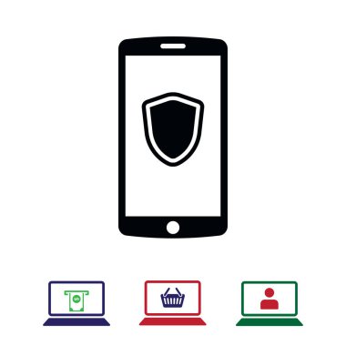 hareket eden smartphone simgesi, hisse senedi vektör çizim düz tasarım stili