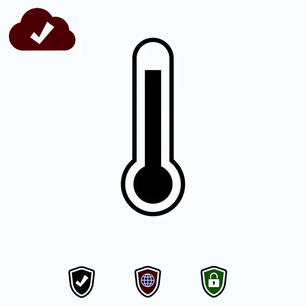 Thermometer Symbol Aktienvektor Illustration Flachen Design Stil — Stockvektor