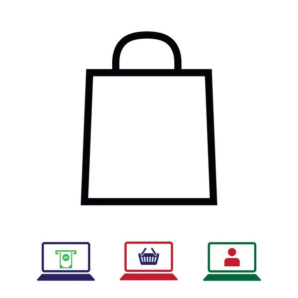 Bag Icon Stock Vector Illustration Flat Design Style — Stock Vector