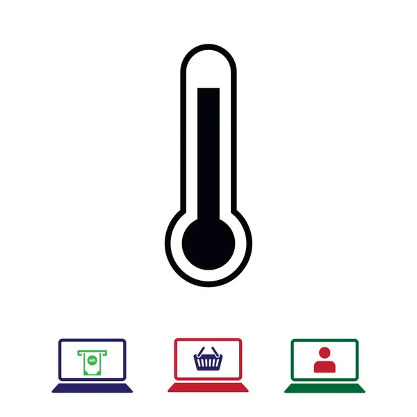 Thermometer Icon Stock Vector Illustration Flat Design Style — Stock Vector