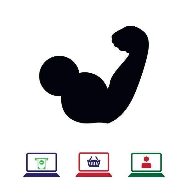 Ícone Bíceps Estoque Vetor Ilustração Estilo Design Plano —  Vetores de Stock
