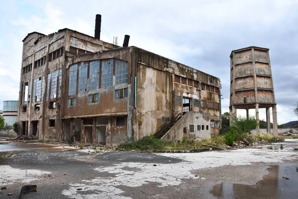 Zona Industrial Abandonada Croacia Con Clima Nublado —  Fotos de Stock