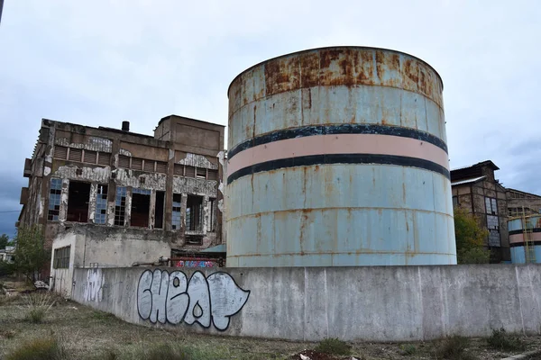 Elhagyott Ipari Zóna Horvátországban Borús Idő — Stock Fotó