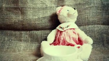 Vintage ayı. Panoramik görünüm.