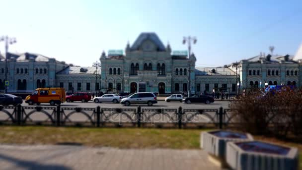 Moscú. Estación de tren de Riga. Timelapse en miniatura . — Vídeo de stock