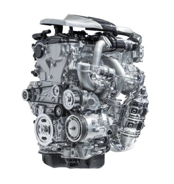 Beyaz arka plan üzerinde izole modern araba motoru