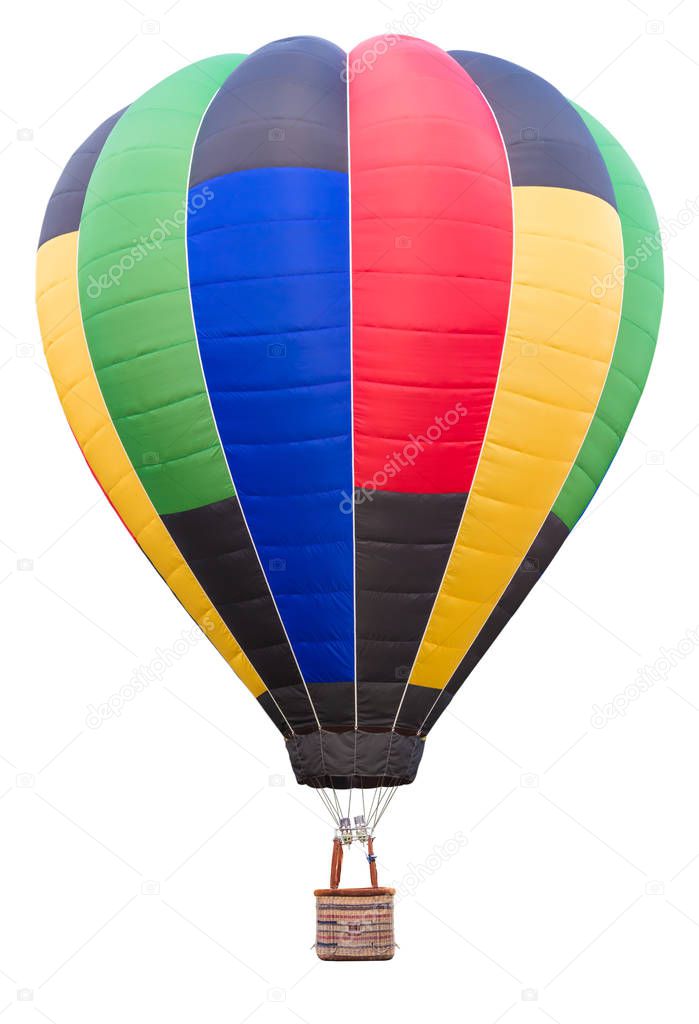 hot air balloon isolate on white background with clipping path