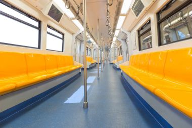 Elektrikli tren kabinin boş iç