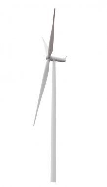 Beyaz arkaplanda yel değirmeni izole