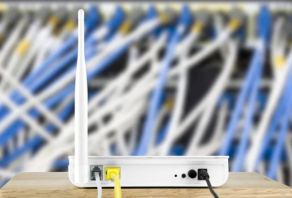 Wireless modem router with cable connecting on the LAN