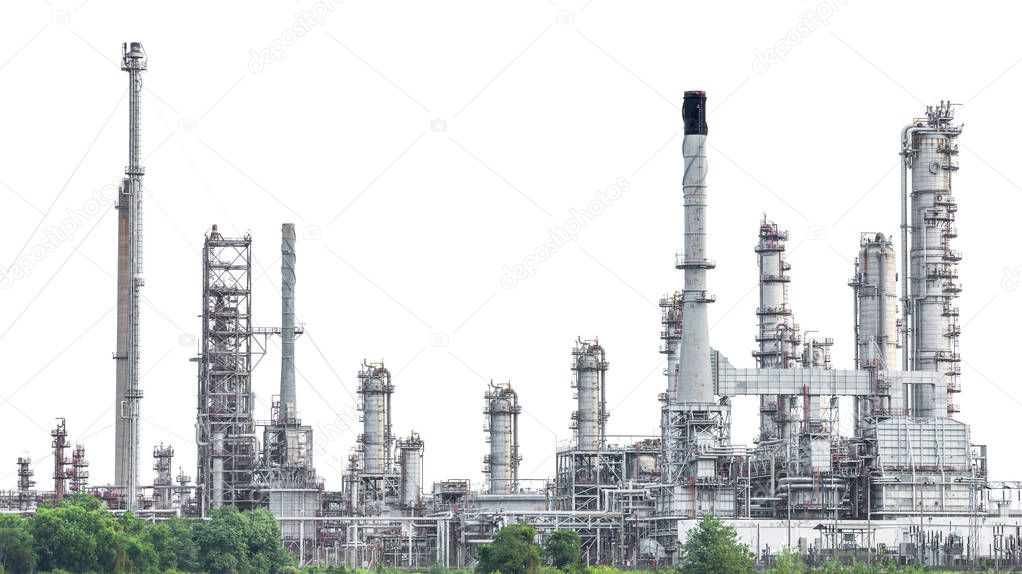 Oil refinery isolated on white background