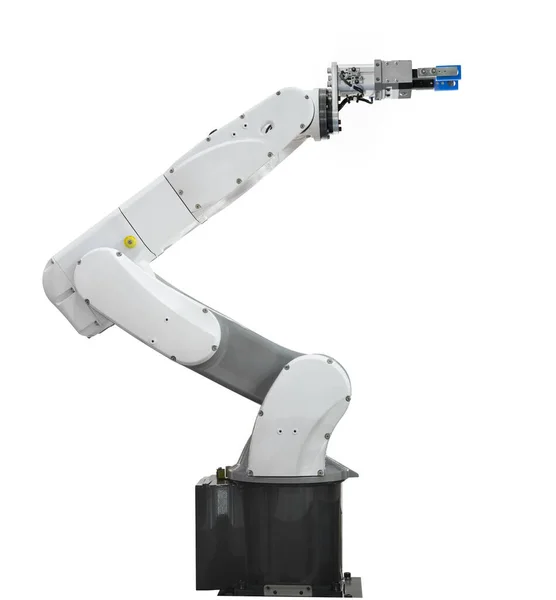 Průmysl Robotické Rameno Izolované Bílém Pozadí — Stock fotografie