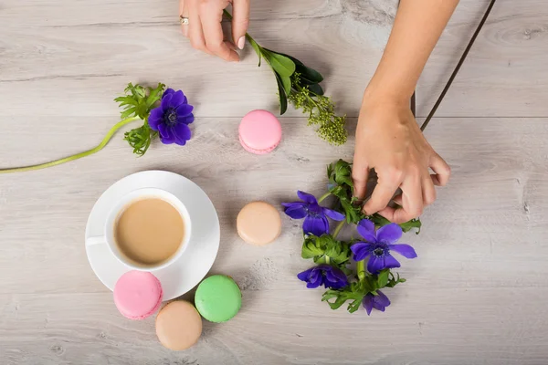 Galleta de café y macaron — Foto de Stock