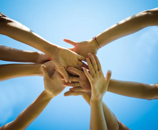 People joined hands — Stock Photo, Image