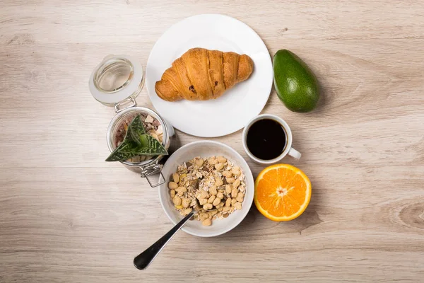 Näringsrik och hälsosam frukost — Stockfoto