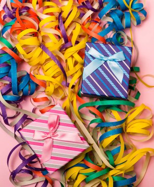 Konfeti ile parti Festival arka plan. Kopya alanı