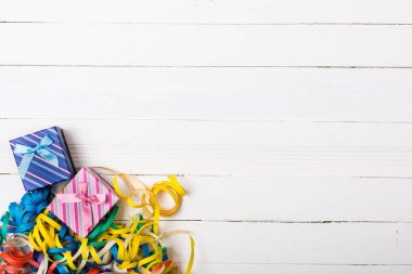 Konfeti ile parti Festival arka plan. Kopya alanı