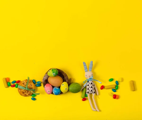 Fondo Primavera Con Símbolos Tradicionales Pascua — Foto de Stock