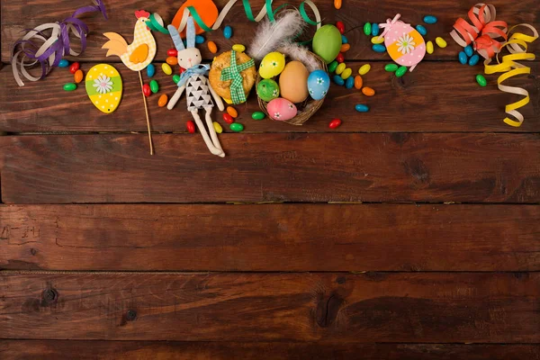 Jarní Pozadí Tradiční Velikonoční Symboly — Stock fotografie