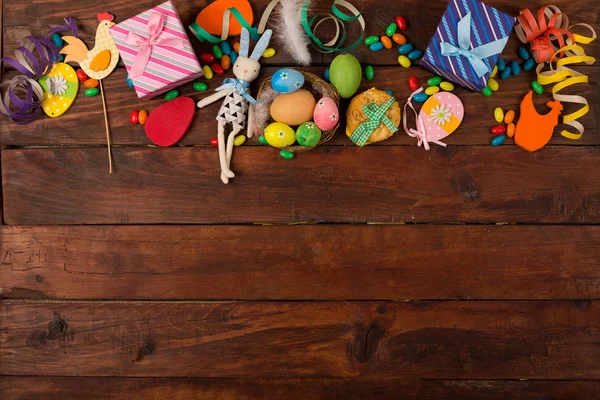 Fundo Primavera Com Símbolos Tradicionais Páscoa — Fotografia de Stock