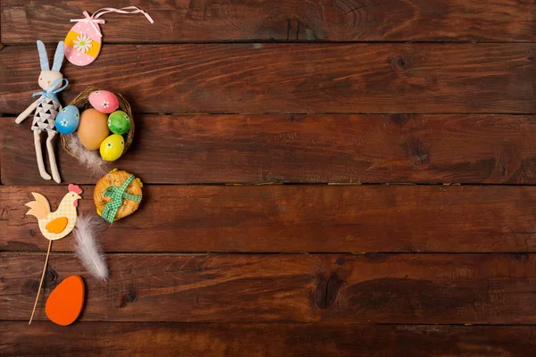 Frühling Hintergrund Mit Traditionellen Ostersymbolen — Stockfoto