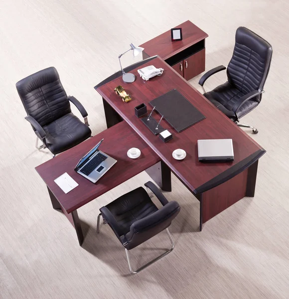 Móveis de escritório para gerente vista superior — Fotografia de Stock