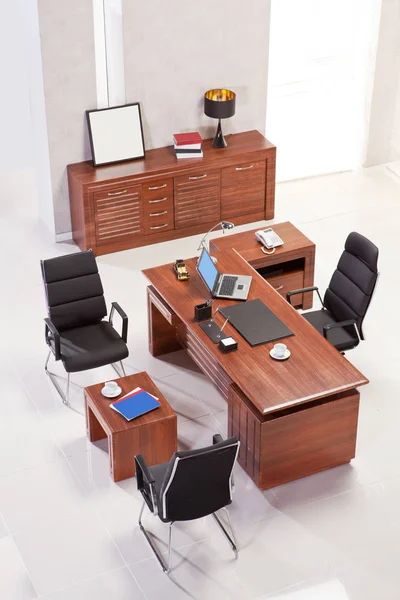 マネージャー トップビューのオフィス用家具 — ストック写真