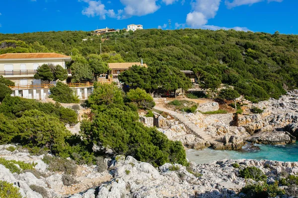 Haus Meer Auf Der Insel Kefalonia Einem Sonnigen Tag — Stockfoto