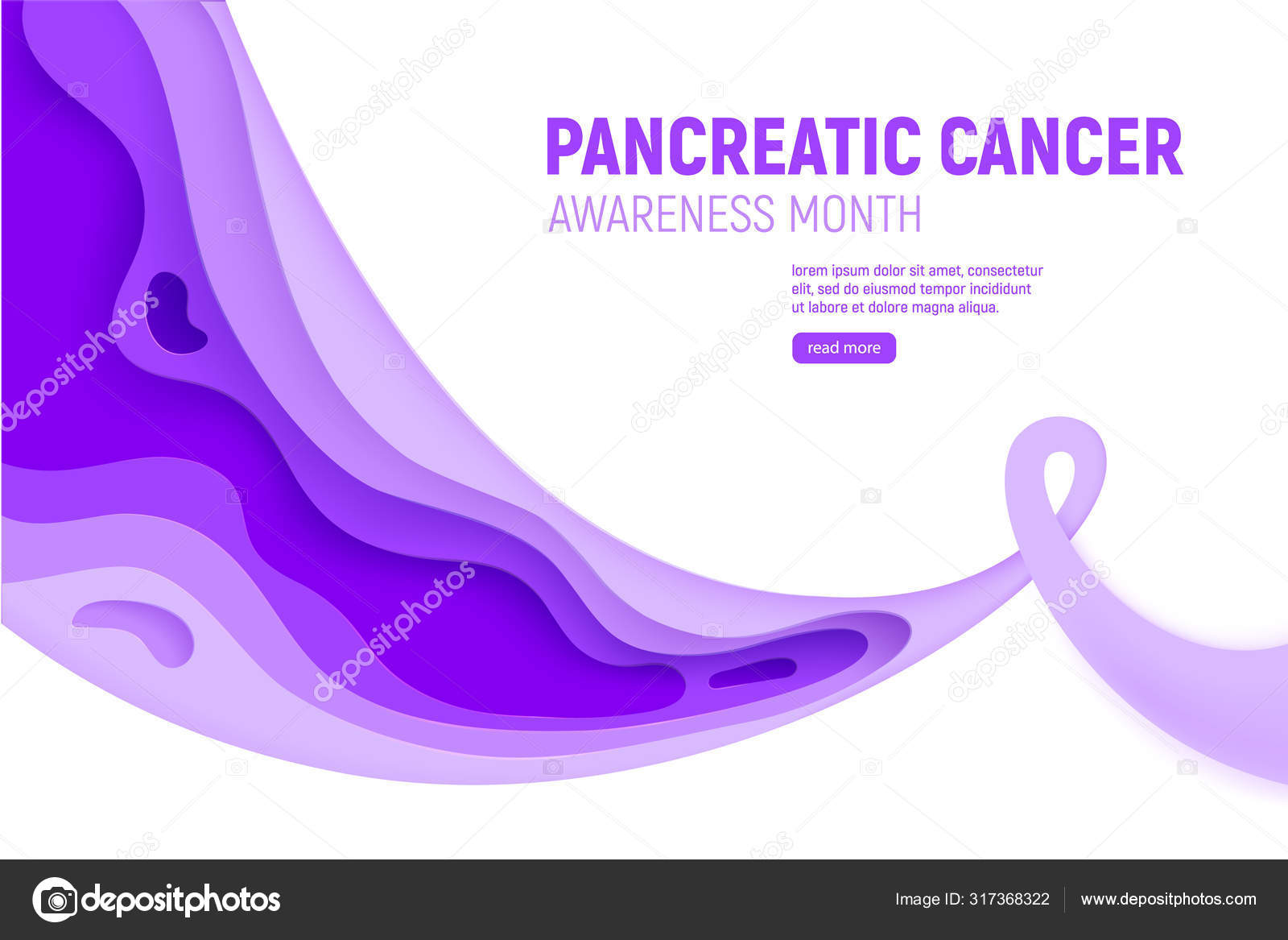 Purple ribbon pancreatic cancer awareness Vector Image