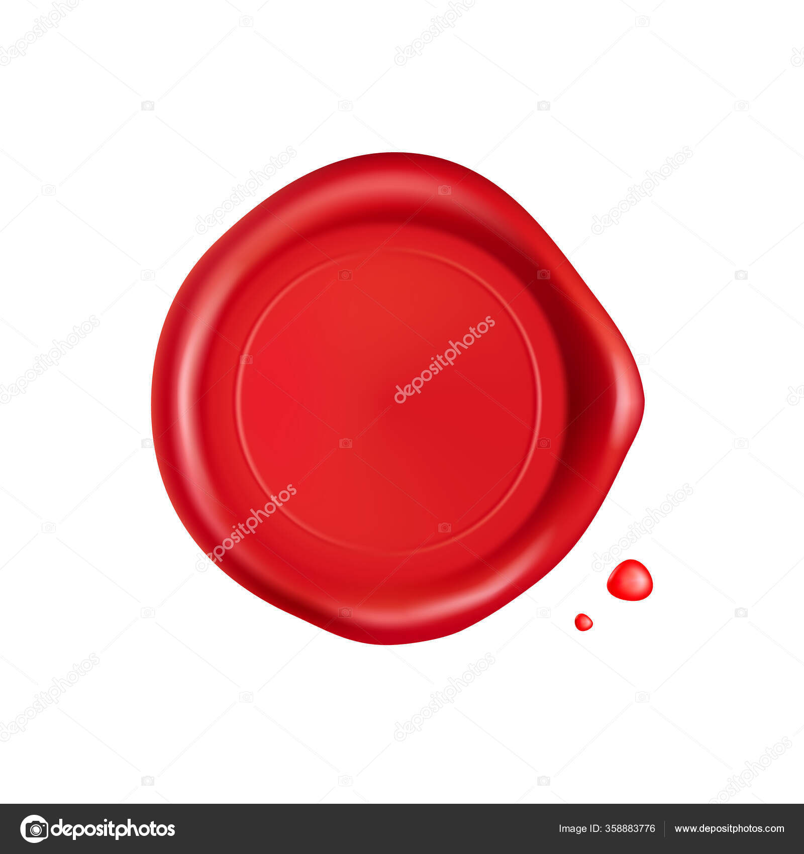 Red Seal Wax With Arms Stamp Vector Stock Illustration - Download