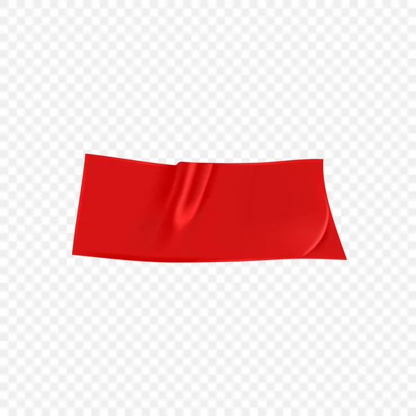 Red duct repair tape geïsoleerd op transparante achtergrond. Realistische rode plakband voor bevestiging. Scotch papier gelijmd. Realistische 3D vector illustratie — Stockvector