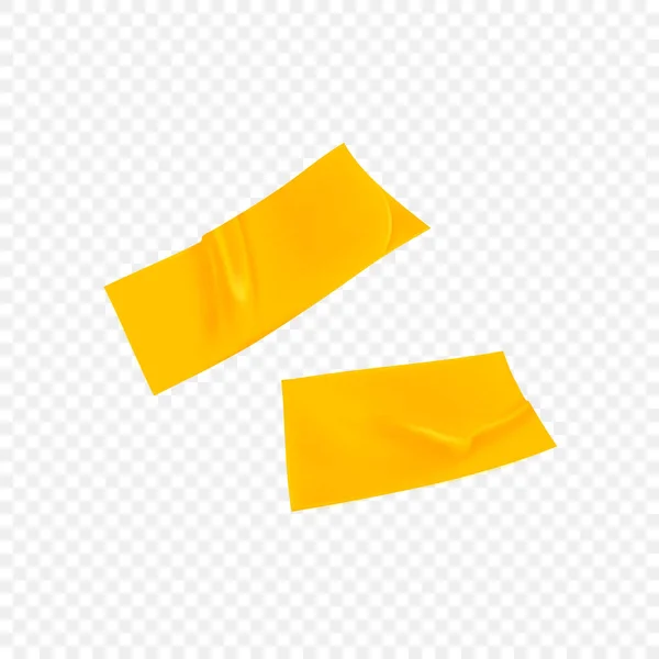 Gele Duct Repair Tape Geïsoleerd Transparante Achtergrond Realistisch Geel Plakband — Stockvector