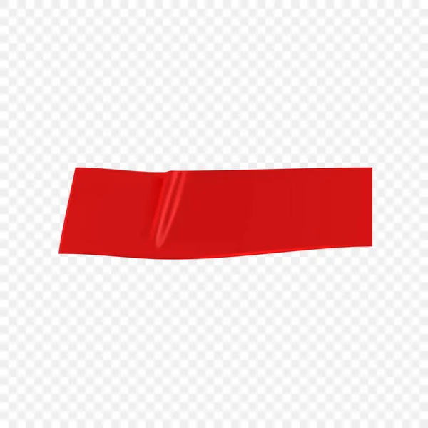 Red Duct Repair Tape Isolated Transparent Background Realistic Red Adhesive — Stock Vector