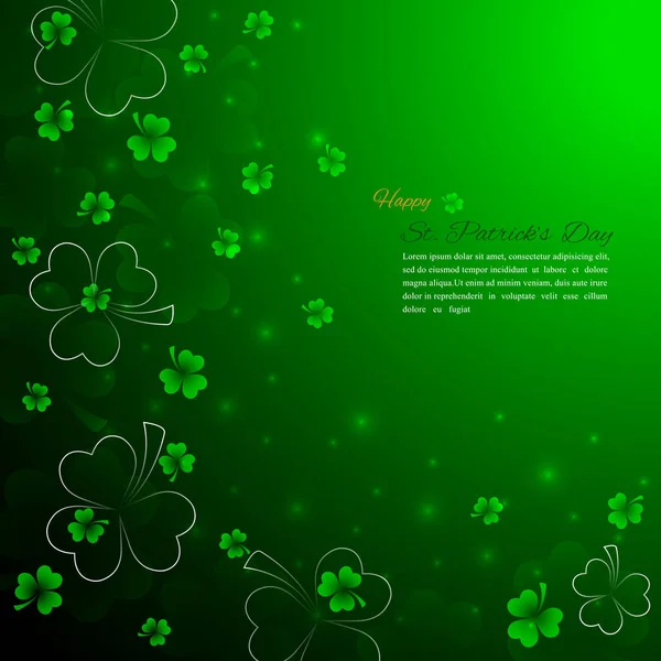 St. Patrick's Day background with shamrock — Stock Vector