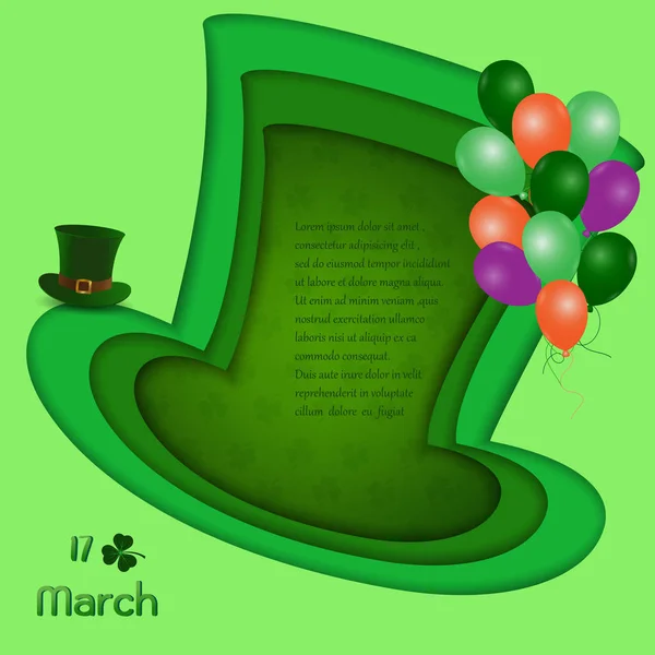 Joyeux St. Patrick's Day, Fond mignon en couche de profondeur avec place pour votre texte, pour invitation, carte de voeux ou affiche — Image vectorielle