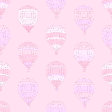  Vektör seamless modeli pembe bir arka plan üzerinde renkli balonlar ile